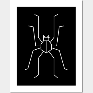 Trendy one line geometric design of spider Posters and Art